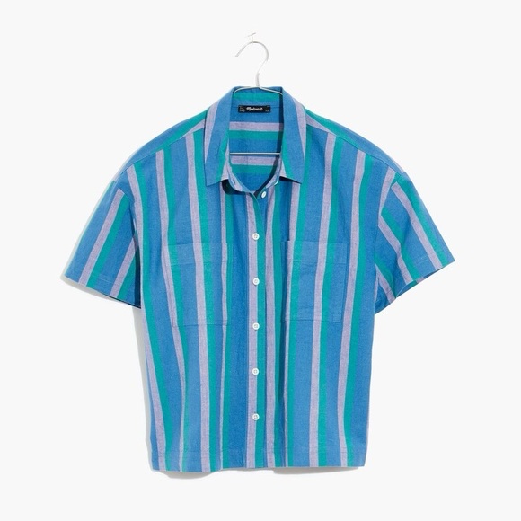 Madewell Cropped Boxy Striped Beachside Shirt - Picture 7 of 7